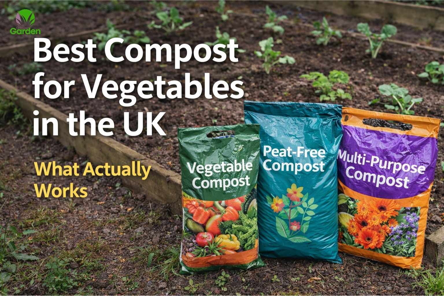 Different types of compost suitable for growing vegetables in the UK, including peat-free compost and multi-purpose compost