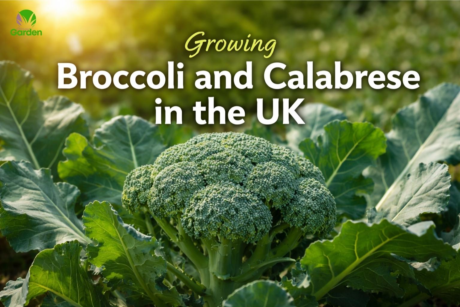 Healthy broccoli plant forming a tight green head in a UK vegetable garden