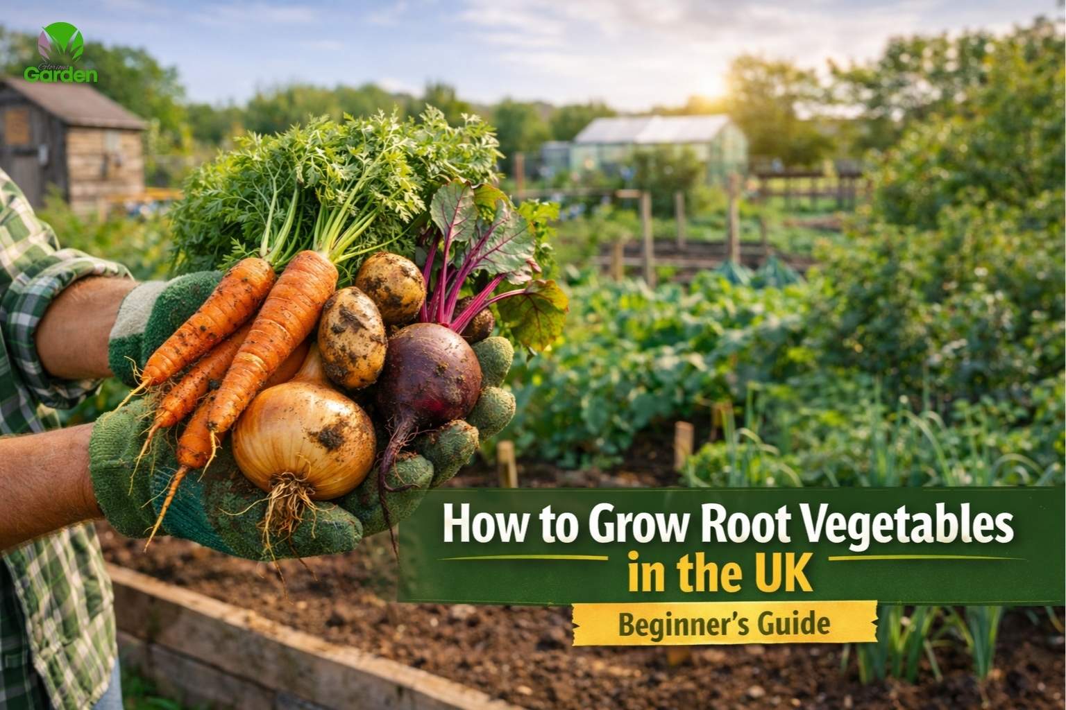 How to grow root vegetables in the UK, including carrots, potatoes, onions, and beetroot