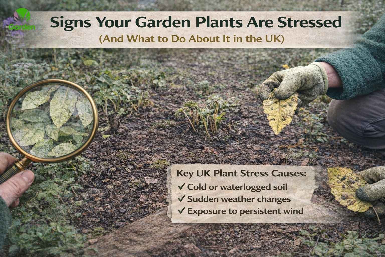 Signs your garden plants are stressed in the UK, including yellowing leaves and slow growth