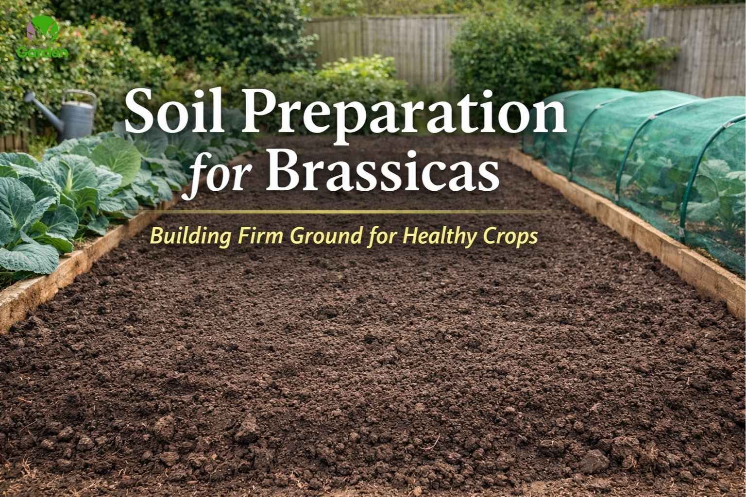 Soil preparation for brassicas showing a firm, well-prepared garden bed in a UK garden
