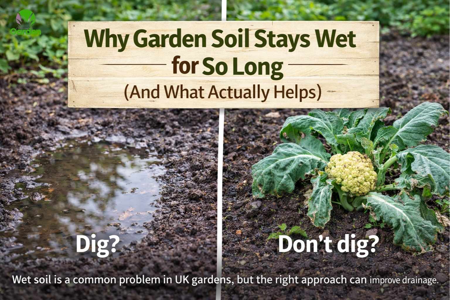 why garden soil stays wet in a UK garden