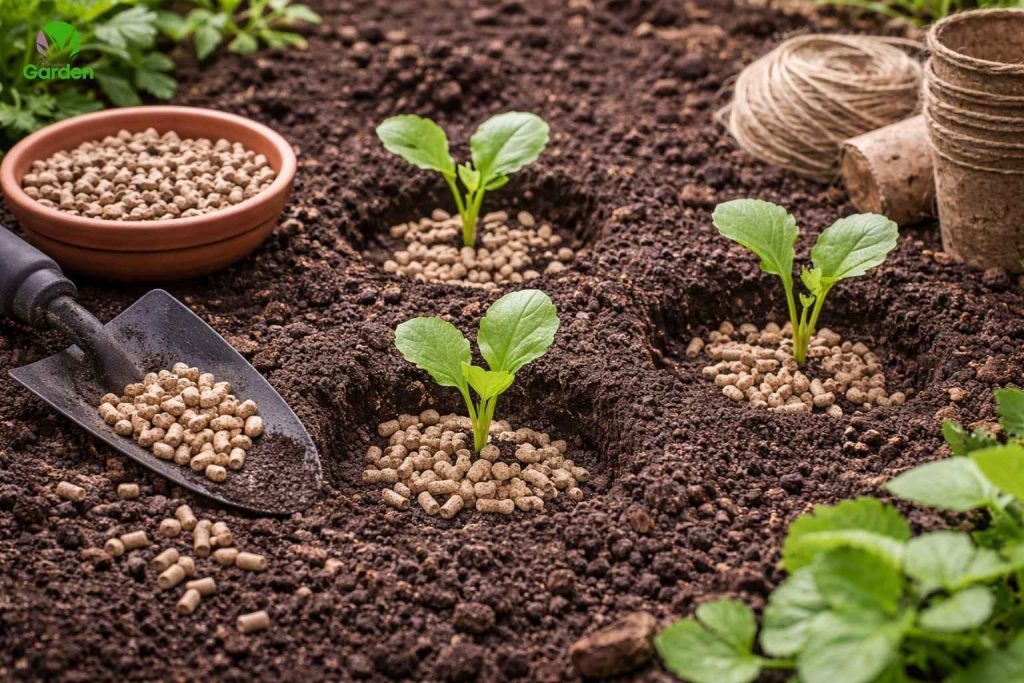 Healthy crumbly garden soil with good drainage structure