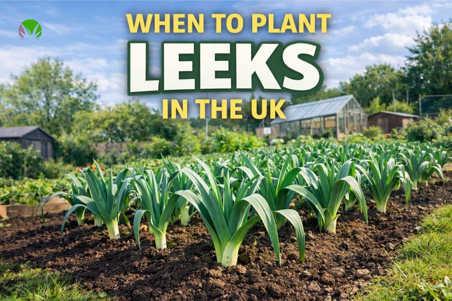 when to plant leeks in the UK with healthy leek plants growing in a vegetable garden