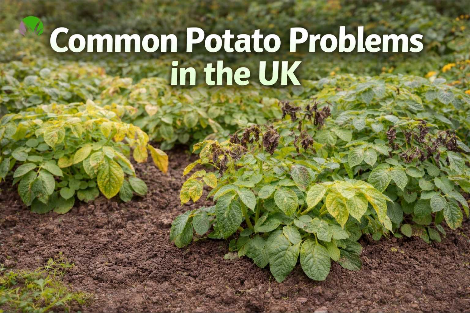 Common potato problems affecting potato plants in a UK garden