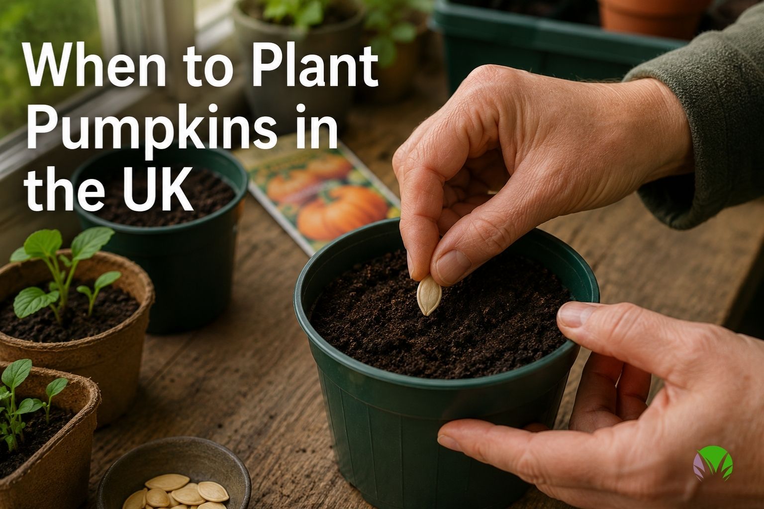 Sowing pumpkin seeds in individual pots indoors in the UK