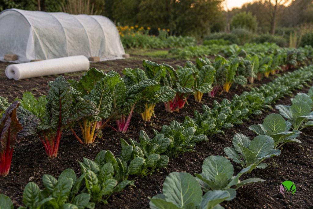 Hardy autumn and winter vegetables like spinach, chard and spring cabbage sown in late summer